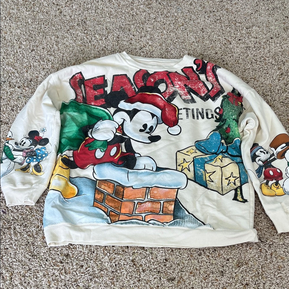DISNEY mickey mouse vintage christmas sweatshirt women's xs